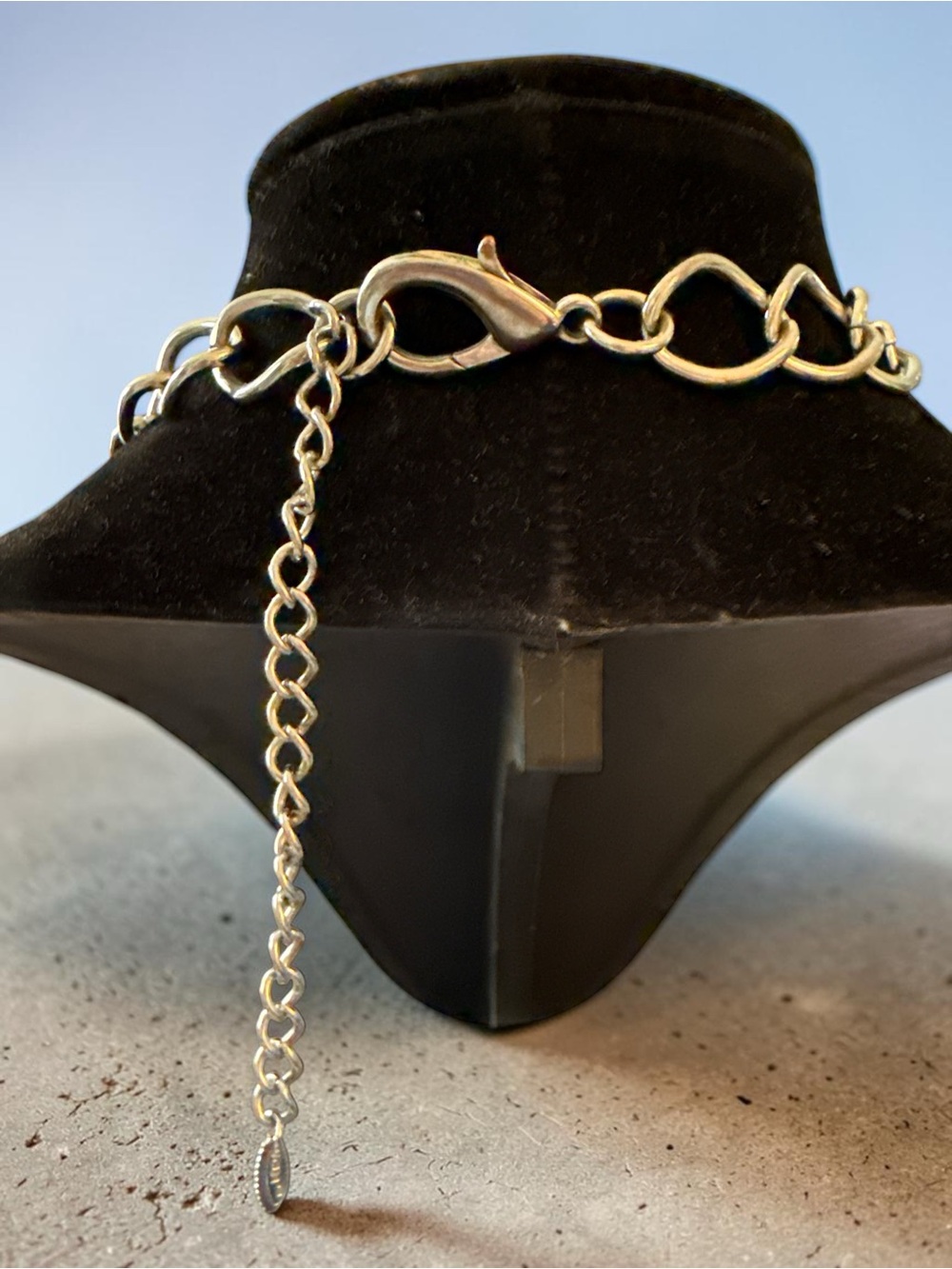 VCLM Black Faceted Statement Necklace Silver Tone Layered Chain Bib Necklace - Picture 2 of 4